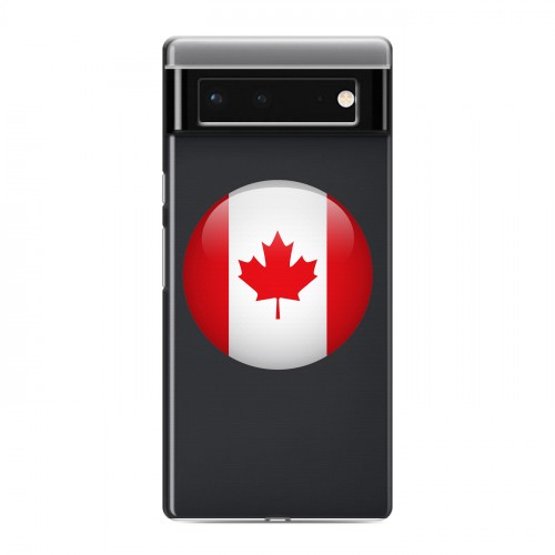 Полупрозрачный дизайнерский силиконовый чехол для Google Pixel 6 Флаг Канады