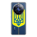 Полупрозрачный дизайнерский пластиковый чехол для Realme 12 Plus 5G Флаг Украины