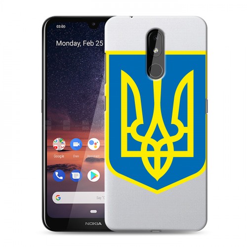 Полупрозрачный дизайнерский силиконовый чехол для Nokia 3.2 Флаг Украины
