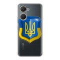 Полупрозрачный дизайнерский пластиковый чехол для Vivo Y03 Флаг Украины