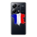 Полупрозрачный дизайнерский пластиковый чехол для Xiaomi Poco M6 Pro 4G Флаг Франции