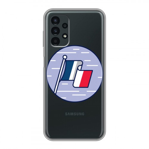 Полупрозрачный дизайнерский пластиковый чехол для Samsung Galaxy A13 4G Флаг Франции