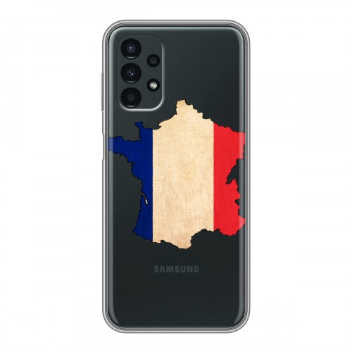 Полупрозрачный дизайнерский пластиковый чехол для Samsung Galaxy A13 4G Флаг Франции
