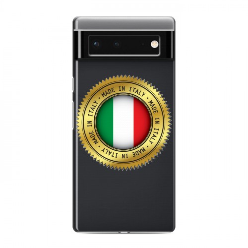 Полупрозрачный дизайнерский силиконовый с усиленными углами чехол для Google Pixel 6 Флаг Италии
