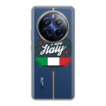 Полупрозрачный дизайнерский пластиковый чехол для Realme 12 Plus 5G Флаг Италии
