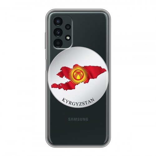 Полупрозрачный дизайнерский пластиковый чехол для Samsung Galaxy A13 4G флаг Киргизии