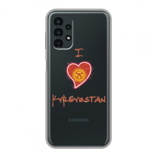 Полупрозрачный дизайнерский пластиковый чехол для Samsung Galaxy A13 4G флаг Киргизии