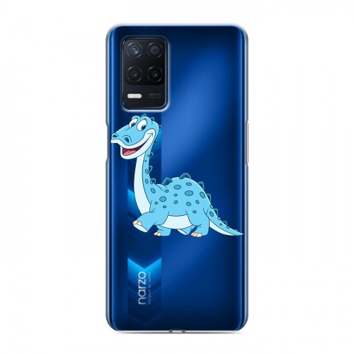 Полупрозрачный дизайнерский силиконовый чехол для Realme Narzo 30 5G Прозрачные Драконы