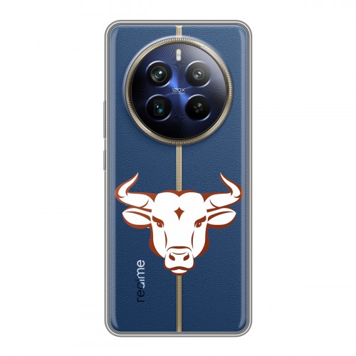 Полупрозрачный дизайнерский пластиковый чехол для Realme 12 Plus 5G Прозрачные быки