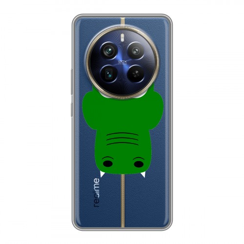 Полупрозрачный дизайнерский пластиковый чехол для Realme 12 Plus 5G Прозрачные крокодилы