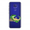 Полупрозрачный дизайнерский силиконовый чехол для Motorola Moto G9 Play Прозрачные крокодилы