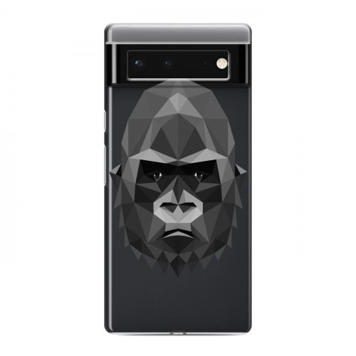 Полупрозрачный дизайнерский силиконовый с усиленными углами чехол для Google Pixel 6 Прозрачные обезьяны