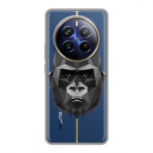 Полупрозрачный дизайнерский пластиковый чехол для Realme 12 Plus 5G Прозрачные обезьяны