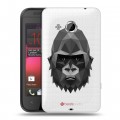 Полупрозрачный дизайнерский пластиковый чехол для HTC Desire 200 Прозрачные обезьяны