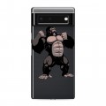 Полупрозрачный дизайнерский силиконовый чехол для Google Pixel 6 Прозрачные обезьяны