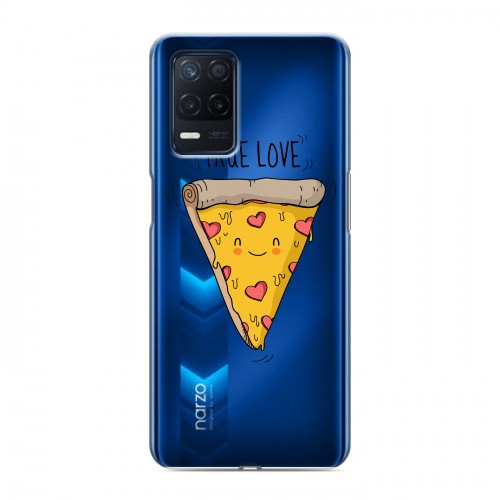 Полупрозрачный дизайнерский пластиковый чехол для Realme Narzo 30 5G Прозрачная Пицца