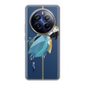 Полупрозрачный дизайнерский пластиковый чехол для Realme 12 Plus 5G Прозрачные попугаи