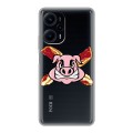 Полупрозрачный дизайнерский пластиковый чехол для XIaomi Poco F5 Прозрачные свинки