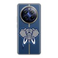 Полупрозрачный дизайнерский пластиковый чехол для Realme 12 Plus 5G Прозрачные слоны