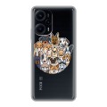 Полупрозрачный дизайнерский пластиковый чехол для XIaomi Poco F5 Прозрачные собаки