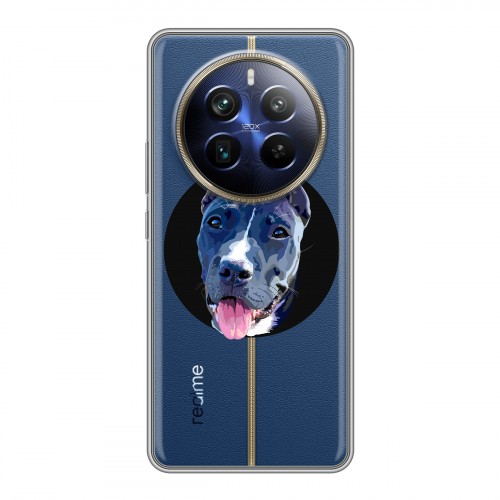 Полупрозрачный дизайнерский пластиковый чехол для Realme 12 Plus 5G Прозрачные собаки