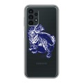 Полупрозрачный дизайнерский пластиковый чехол для Samsung Galaxy A13 4G Прозрачные тигры