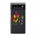 Полупрозрачный дизайнерский силиконовый с усиленными углами чехол для Google Pixel 6 Прозрачные танцоры