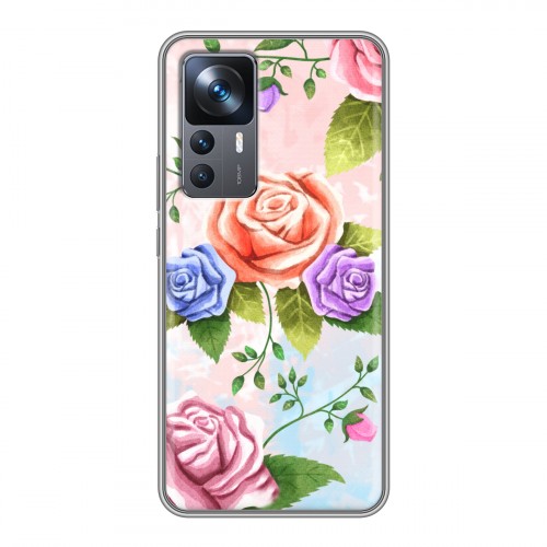 Дизайнерский силиконовый чехол для Xiaomi 12T Романтик цветы