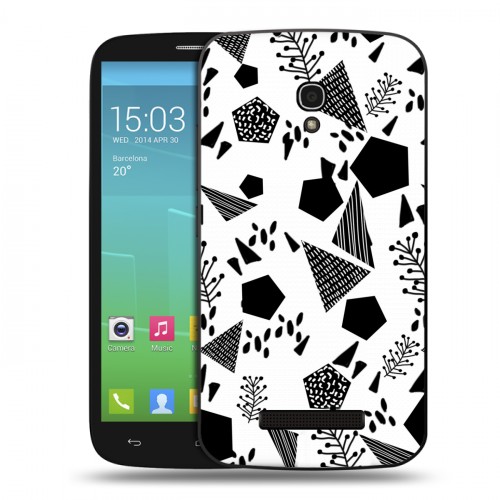 Дизайнерский пластиковый чехол для Alcatel One Touch Pop S9 Черно-белые тенденции