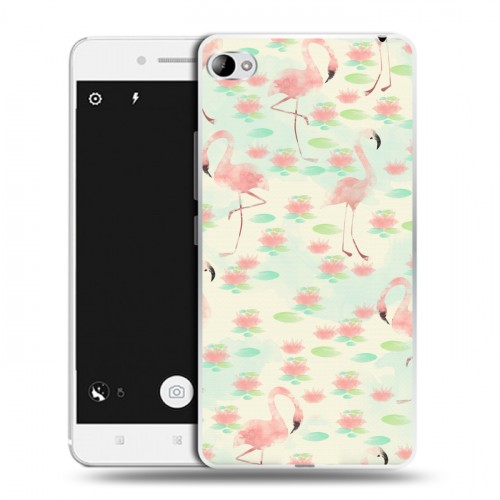 Дизайнерский пластиковый чехол для Lenovo S90 Розовые фламинго