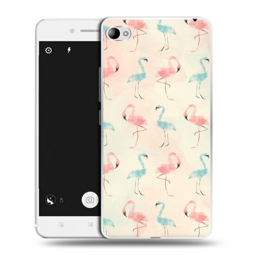 Дизайнерский пластиковый чехол для Lenovo S90 Розовые фламинго