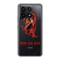 Полупрозрачный дизайнерский пластиковый чехол для Xiaomi Redmi K70 5G Red White Fans