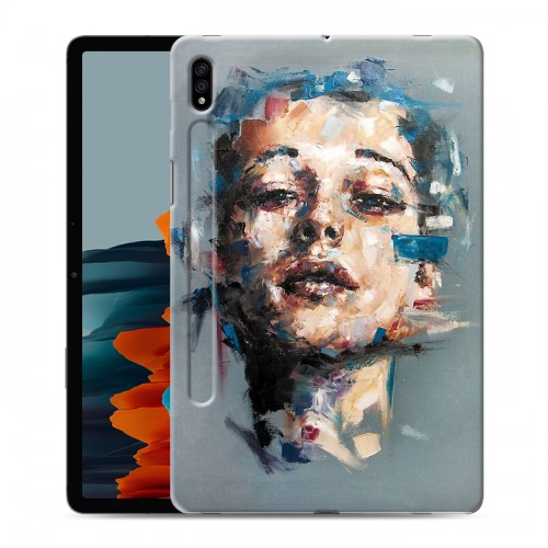 Дизайнерский силиконовый чехол для Samsung Galaxy Tab S7 Портреты мазками