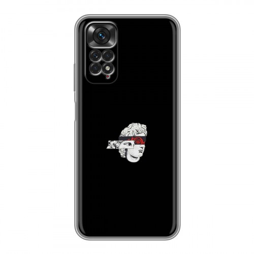 Дизайнерский силиконовый чехол для Xiaomi Redmi Note 11 Минимализм на черном