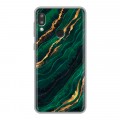 Дизайнерский силиконовый чехол для Lenovo K5 Pro Мрамор зеленое золото