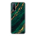 Дизайнерский силиконовый чехол для Vivo Y20 Мрамор зеленое золото