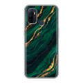 Дизайнерский силиконовый чехол для OPPO A53 Мрамор зеленое золото