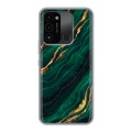 Дизайнерский силиконовый с усиленными углами чехол для Tecno Spark Go 2022 Мрамор зеленое золото