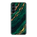 Дизайнерский силиконовый чехол для Samsung Galaxy A55 Мрамор зеленое золото