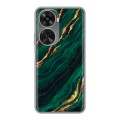 Дизайнерский силиконовый чехол для Huawei Nova 11 SE Мрамор зеленое золото