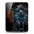 Дизайнерский пластиковый чехол для Huawei G8 Темный леопард