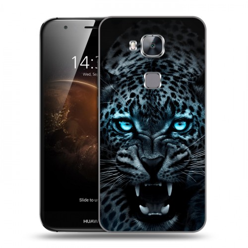 Дизайнерский пластиковый чехол для Huawei G8 Темный леопард