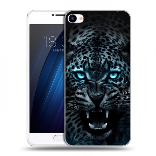 Дизайнерский пластиковый чехол для Meizu U20 Темный леопард