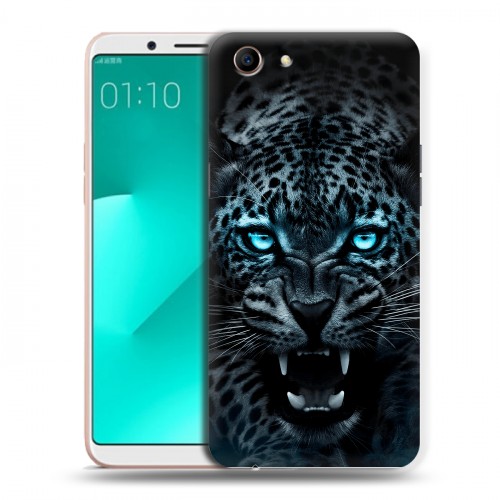 Дизайнерский пластиковый чехол для OPPO A83 Темный леопард