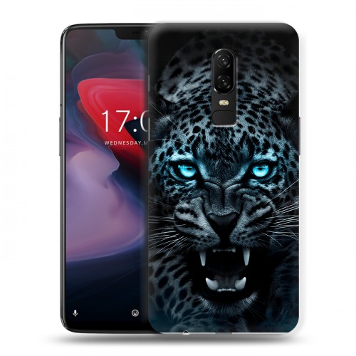 Дизайнерский пластиковый чехол для OnePlus 6 Темный леопард