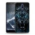 Дизайнерский пластиковый чехол для Nokia 5.1 Темный леопард