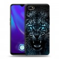 Дизайнерский силиконовый с усиленными углами чехол для OPPO A1k Темный леопард