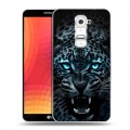 Дизайнерский пластиковый чехол для LG Optimus G2 Темный леопард