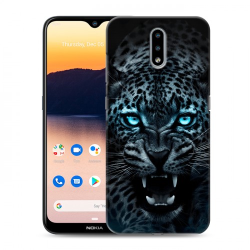 Дизайнерский силиконовый чехол для Nokia 2.3 Темный леопард