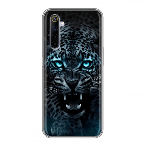 Дизайнерский силиконовый с усиленными углами чехол для Realme 6 Темный леопард